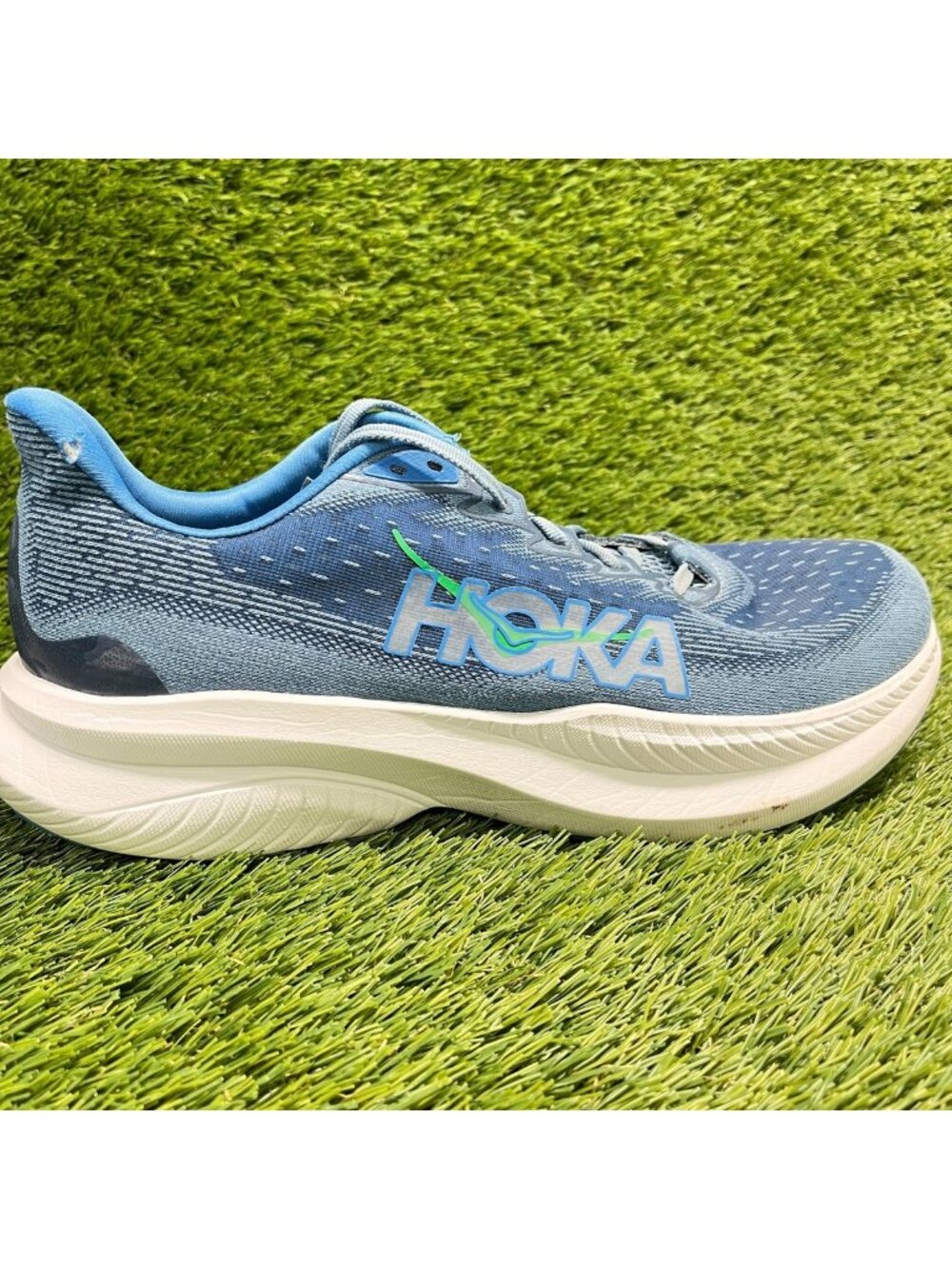 Hoka One One Mach 6 Mens Size 10 Blue White Athletic Running Shoes Sneakers